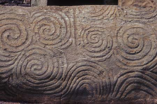 The triple spirals on the entry stone at Newgrange